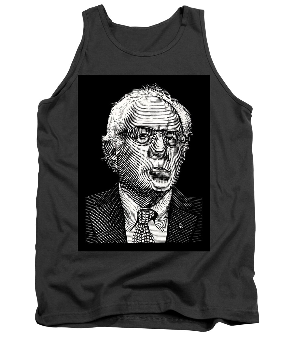 Bernie Sanders Tank Top featuring the drawing Bernie Sanders by Trevor Grassi