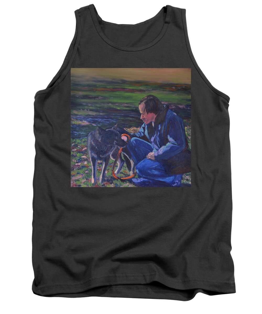 Dog Tank Top featuring the painting Best Friend by Beth Riso