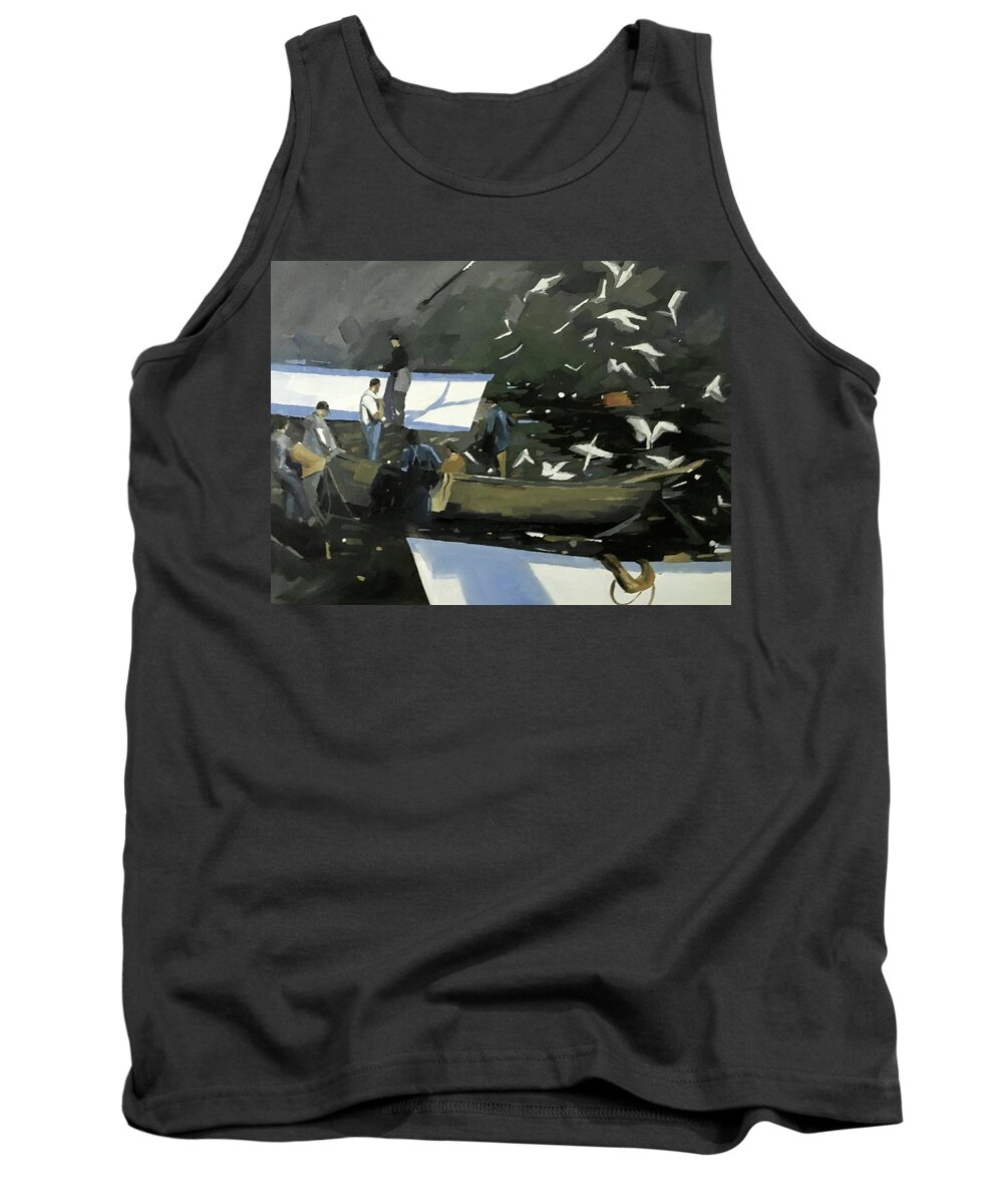Big Catch Tank Top featuring the painting Big Catch by Chris Gholson
