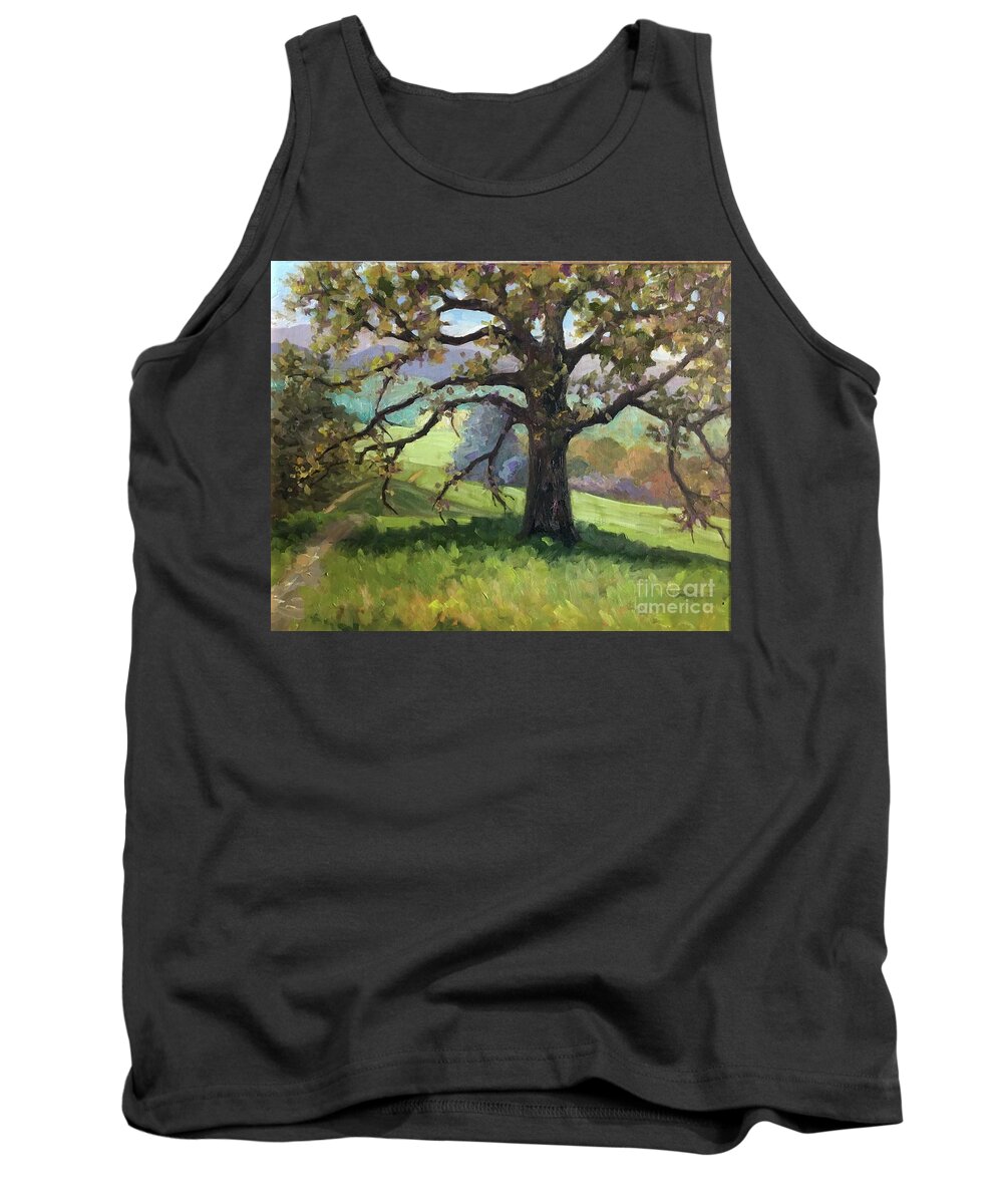 Tree Tank Top featuring the painting Biltmore Walking Path by Anne Marie Brown