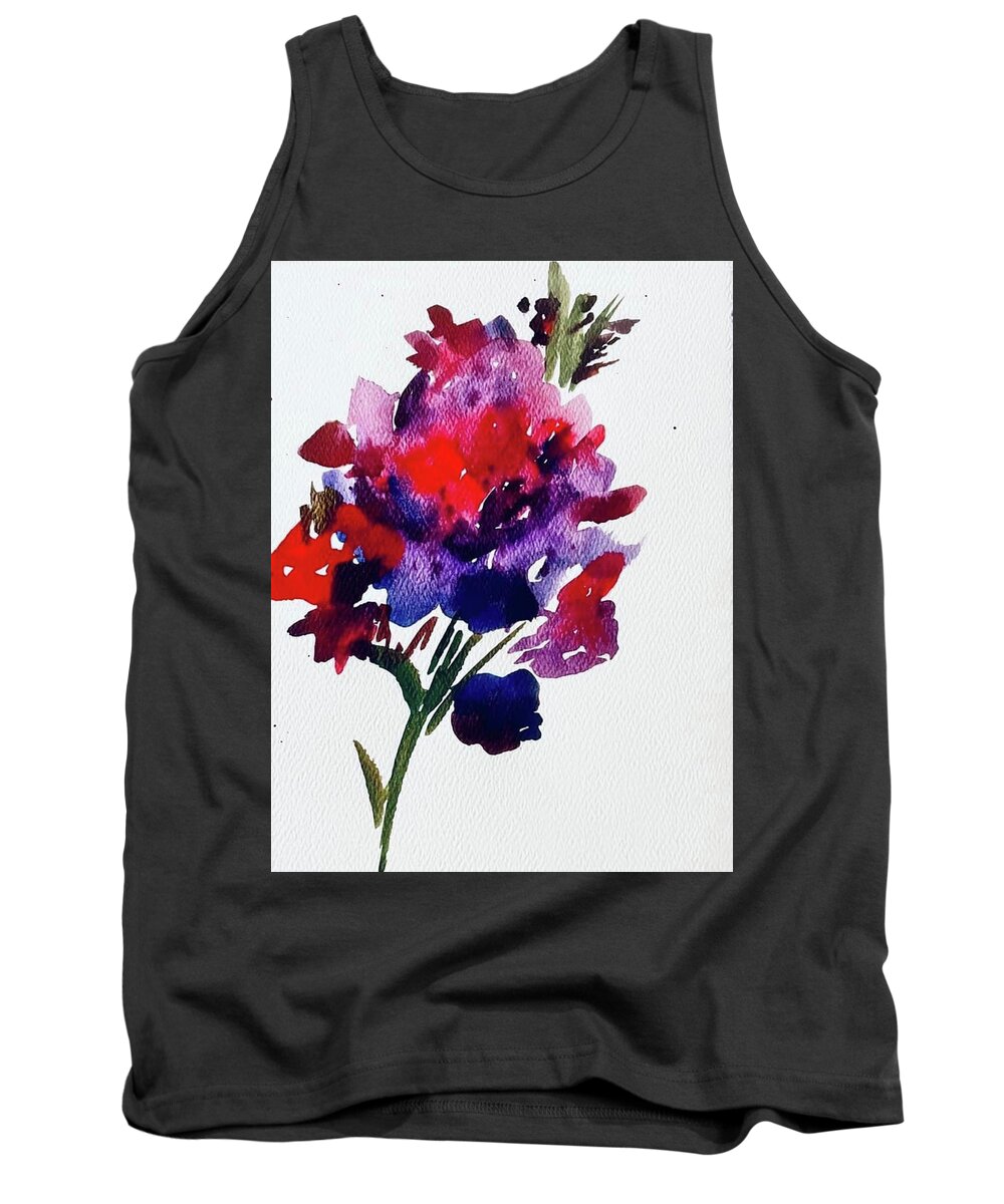 Flowers Tank Top featuring the painting Birthday Flowers by Tommy McDonell