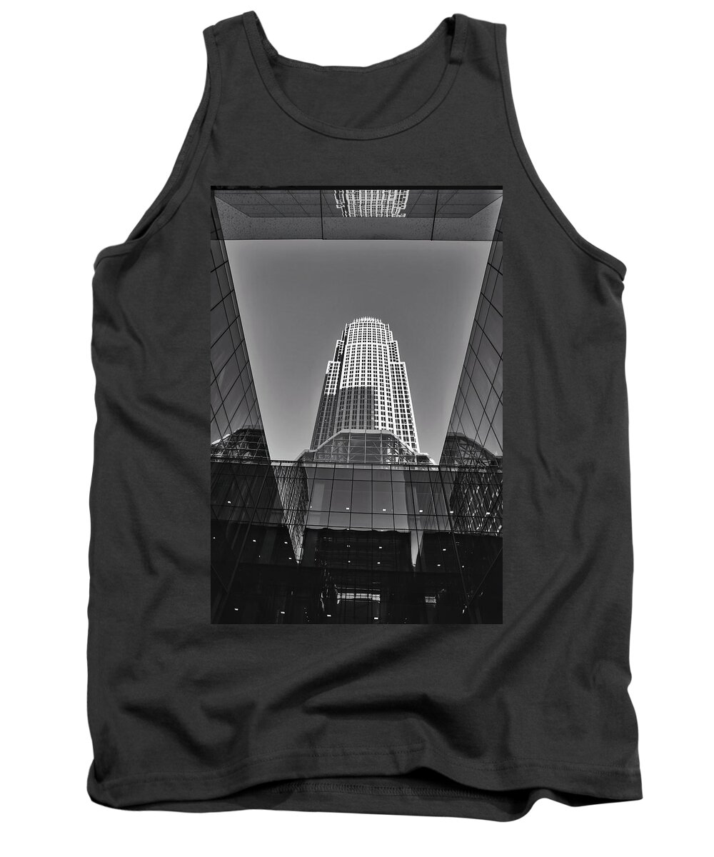 City Tank Top featuring the photograph Black and White Queen City by Go and Flow Photos