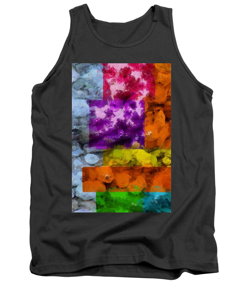 Blocks Tank Top featuring the mixed media Blocks and Stones by Christopher Reed