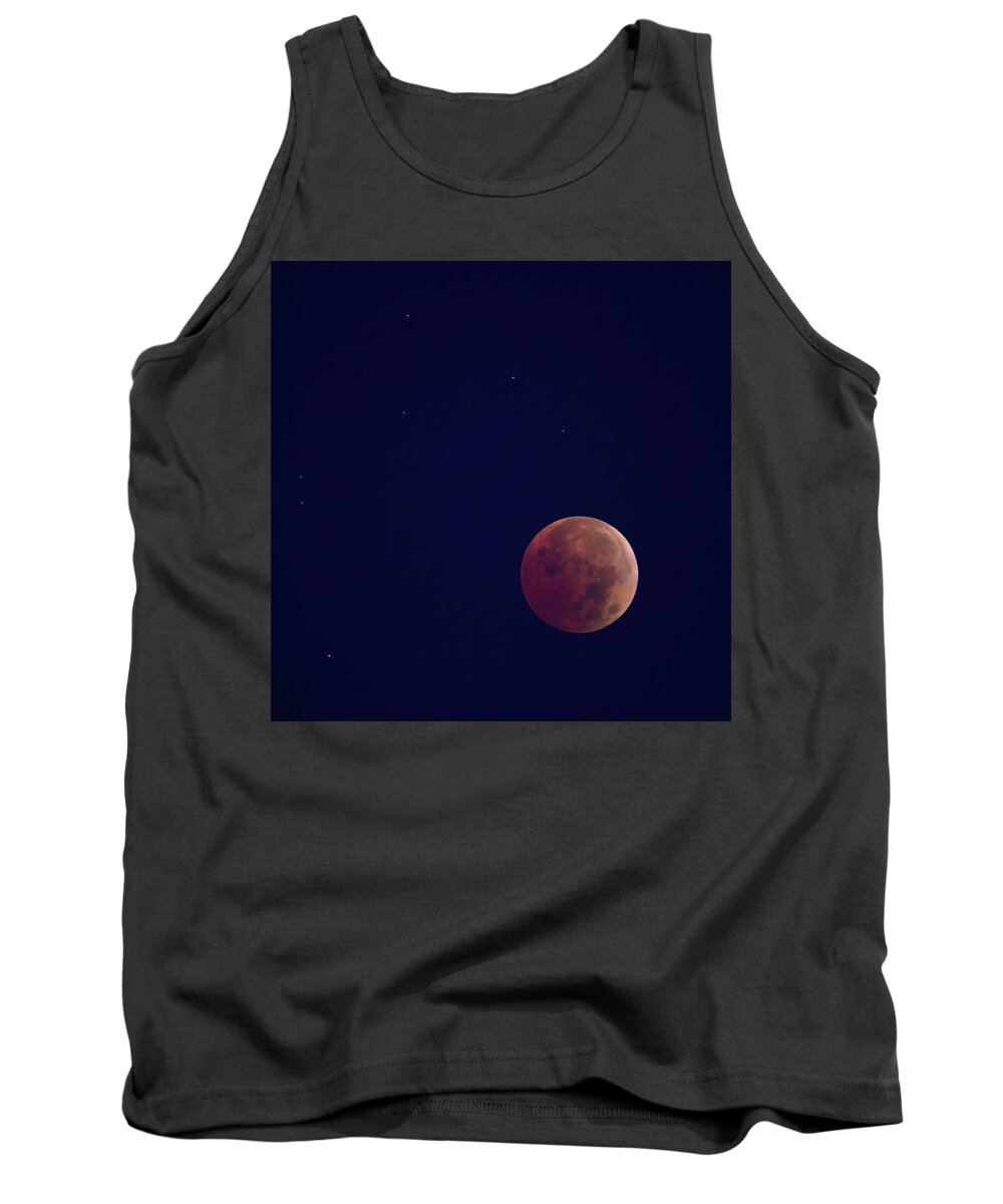 Moon Tank Top featuring the photograph Blood Moon at Totality by Flinn Hackett