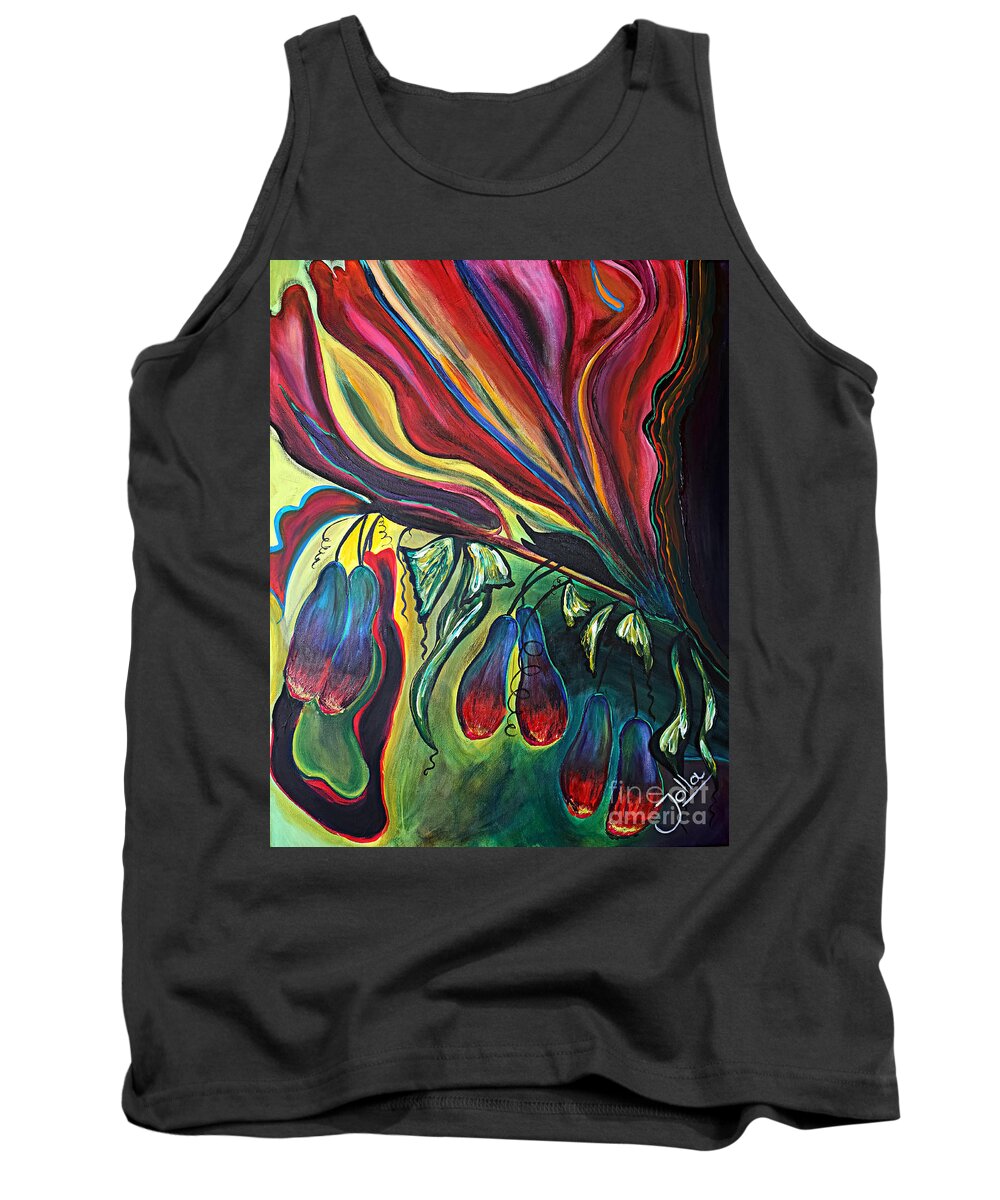Flowers Tank Top featuring the painting Blooming Expressions... by Jolanta Anna Karolska