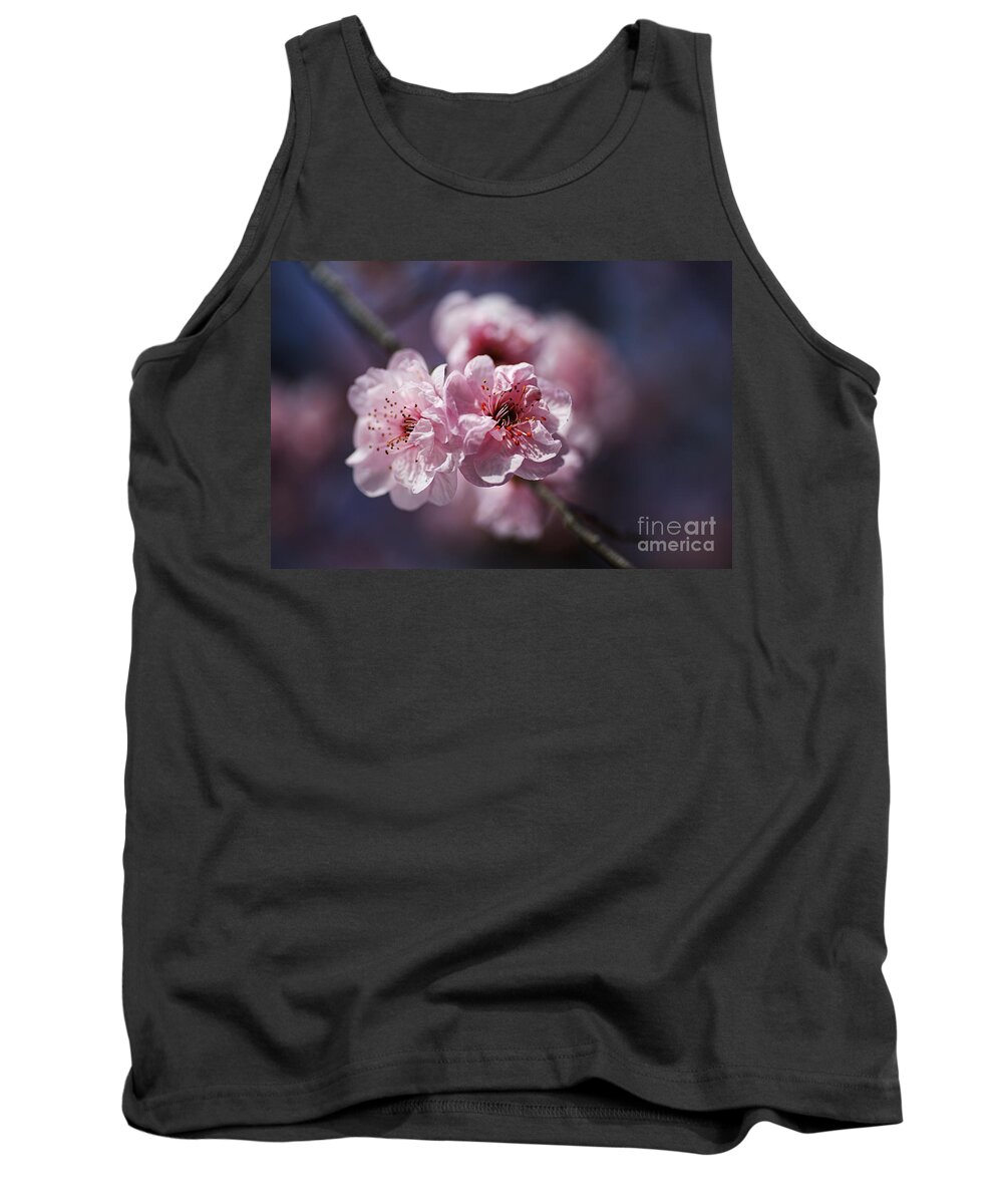 Blossom Pinks Tank Top featuring the photograph Blossom Pinks And Blue by Joy Watson