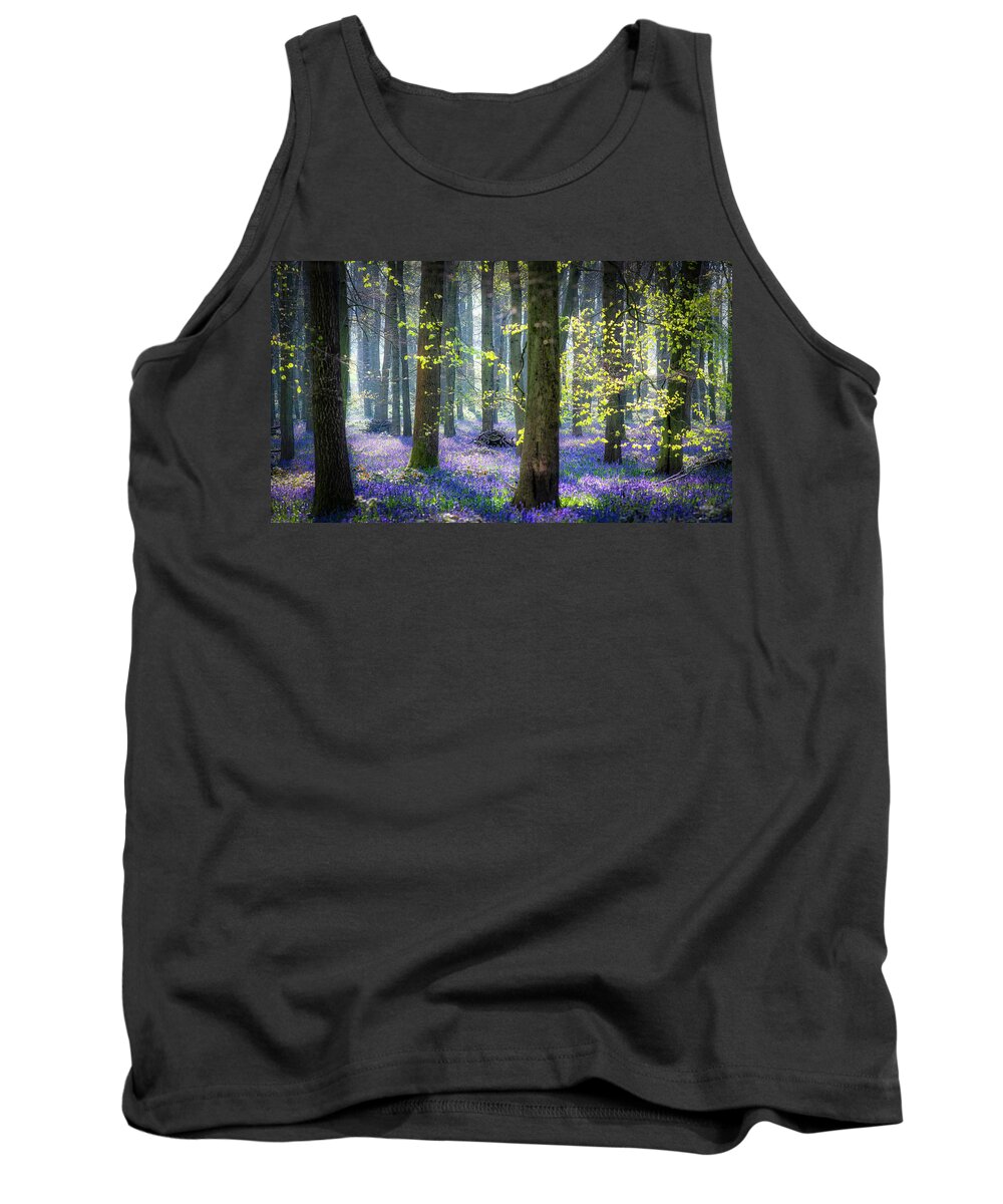 Lanscape Tank Top featuring the photograph Bluebell wood 3 by Remigiusz MARCZAK