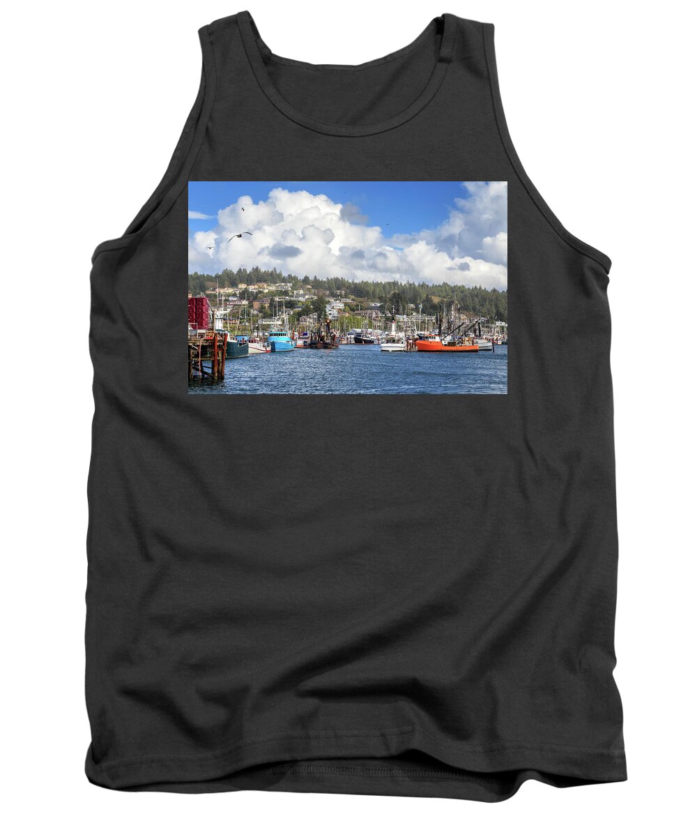 Boats Tank Top featuring the photograph Boats In Yaquina Bay by James Eddy