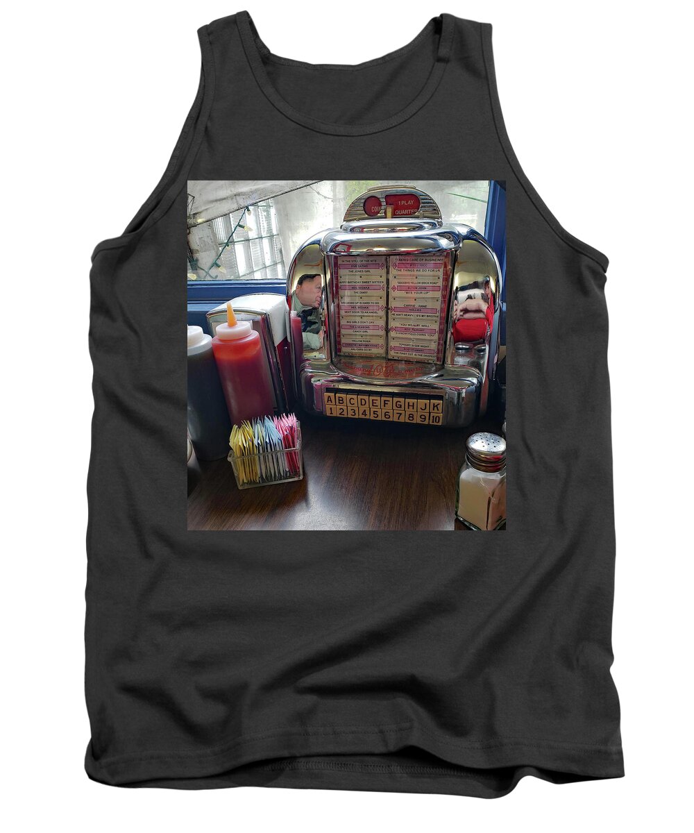 Jukebox Tank Top featuring the photograph Booth Coin Music Request by Imagery-at- Work