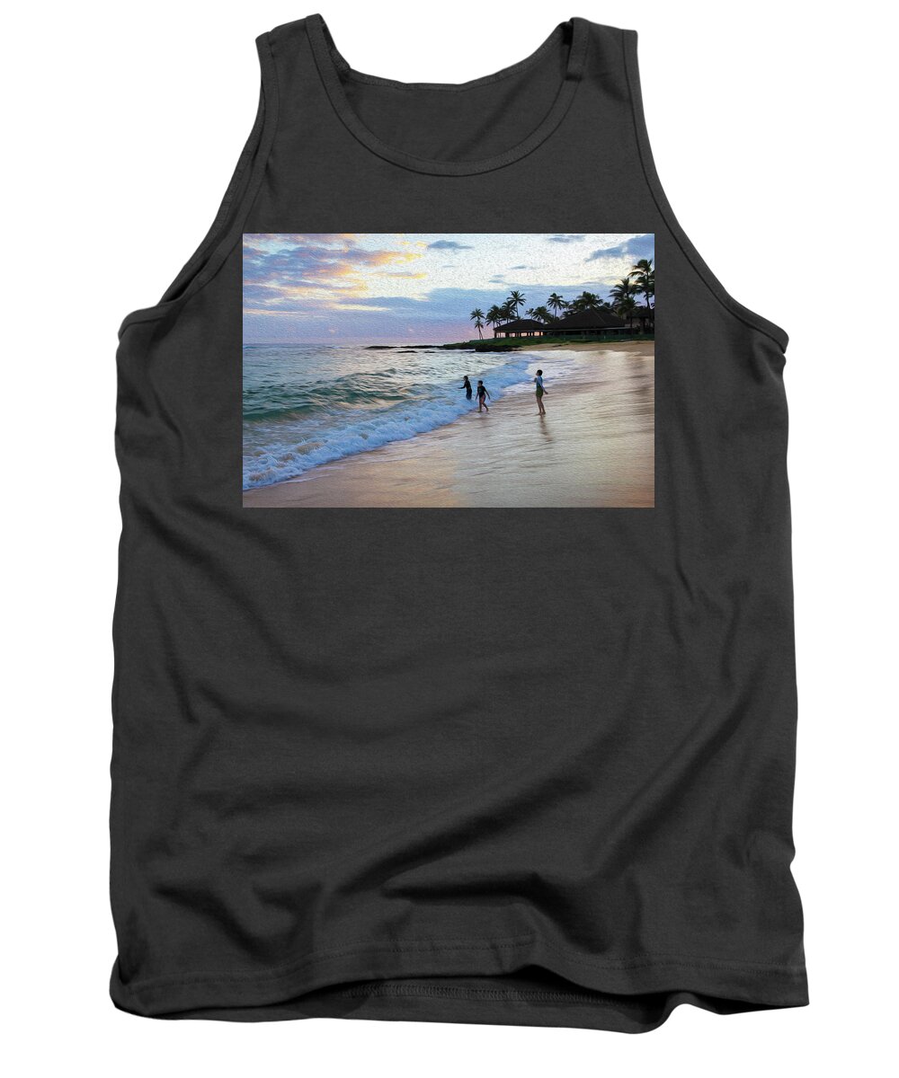  Tank Top featuring the photograph Boys at Play Painting by Robert Carter