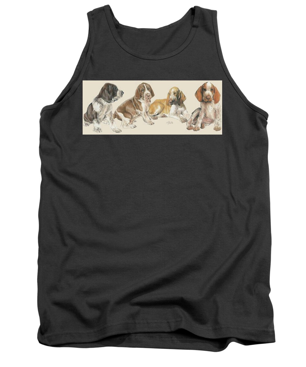 Sporting Class Tank Top featuring the mixed media Bracco Italiano Puppies by Barbara Keith