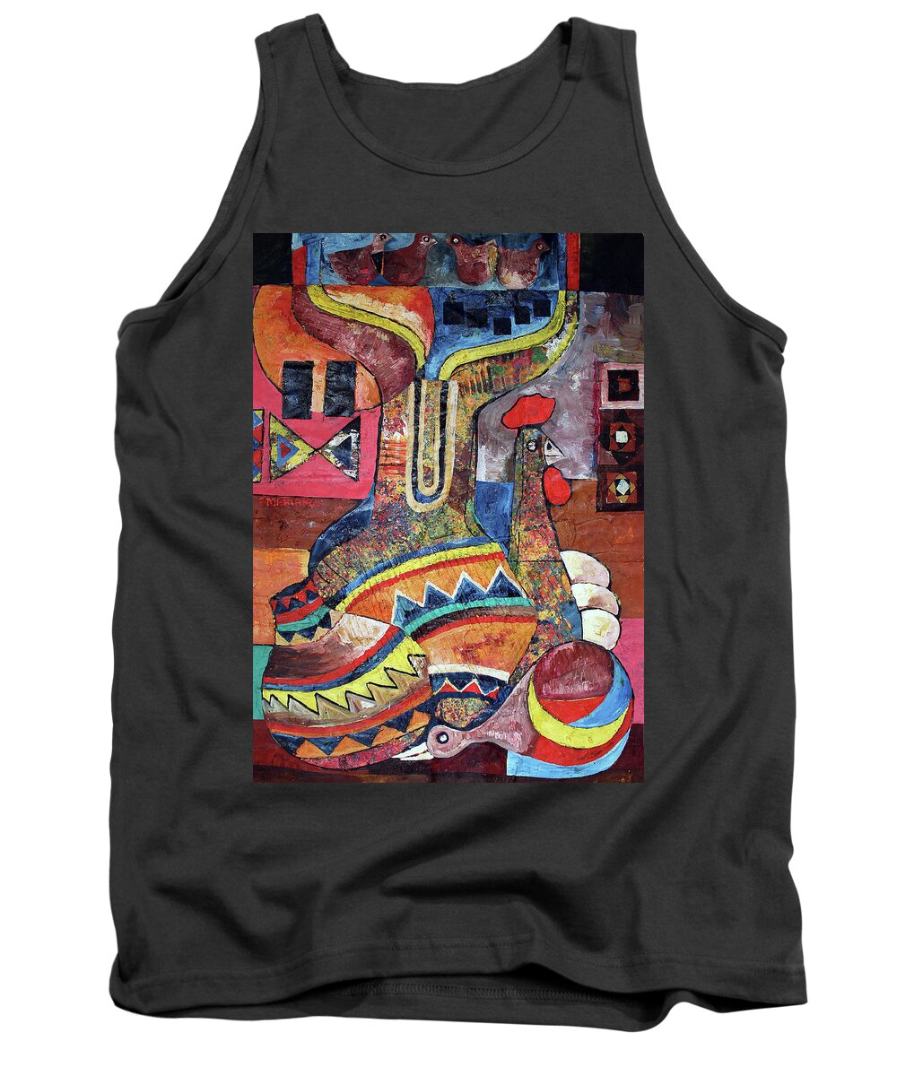  Tank Top featuring the painting Bright Sunny Day by Speelman Mahlangu