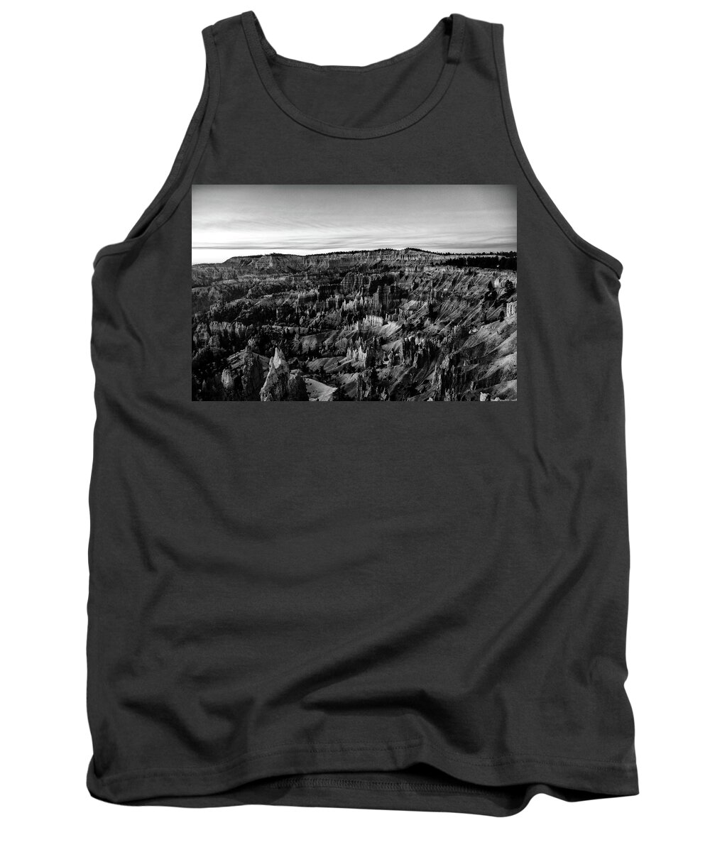 No People Tank Top featuring the photograph Bryce At Sunrise Black and white by Nathan Wasylewski