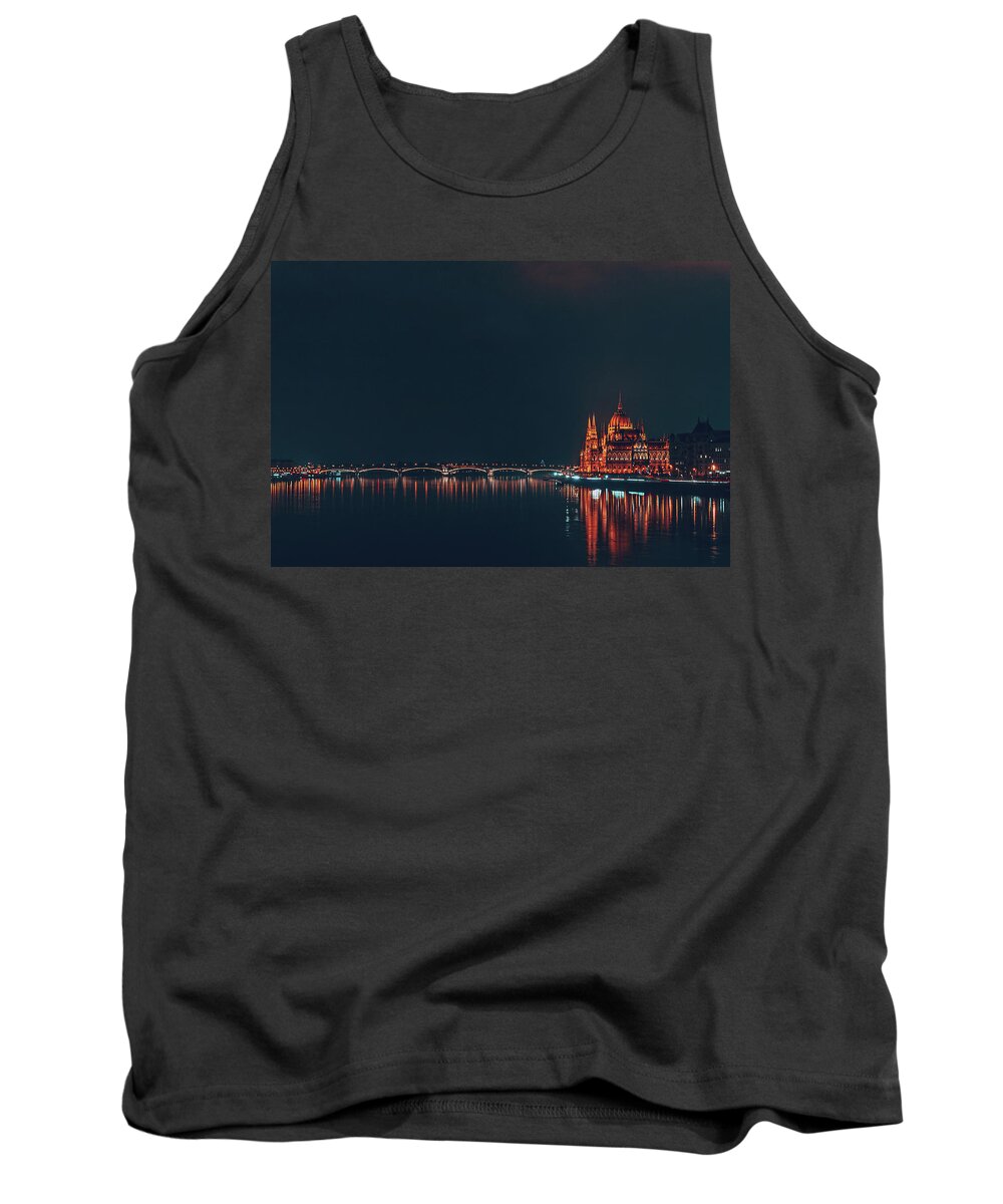 Budapest Tank Top featuring the photograph Budapest Parliament at Night by Tito Slack