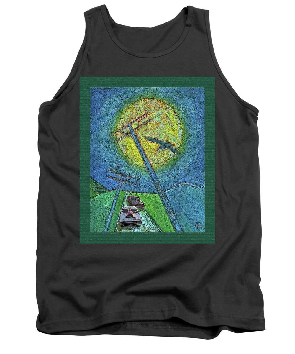 Car Chase Tank Top featuring the digital art Car Chase / Death Proof by David Squibb
