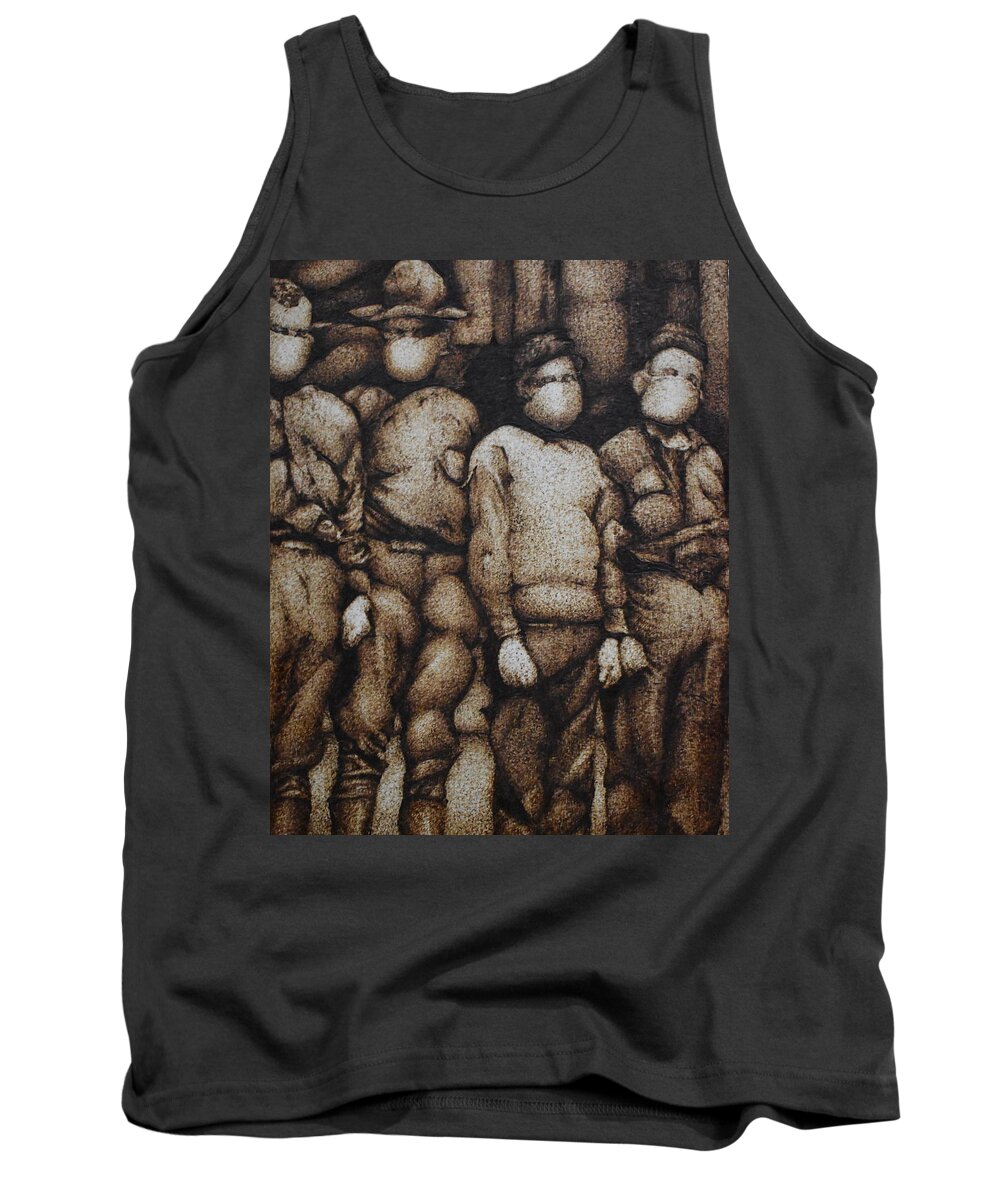Wood Tank Top featuring the pyrography Burned Out by Matthew Lazure