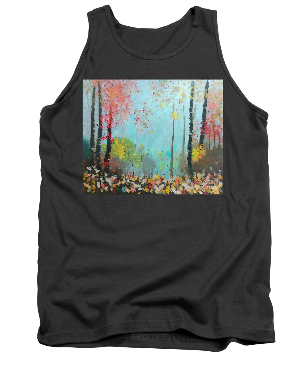 Ocre Tank Top featuring the painting Ca by N Akkash
