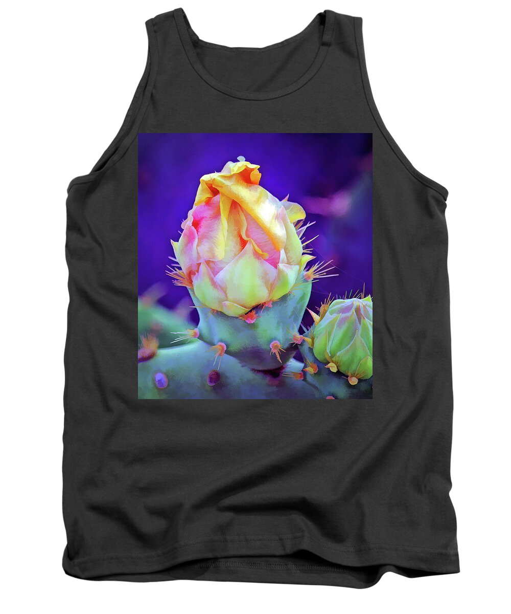 Succulent Tank Top featuring the photograph Cactus Flower 6 by Roberta Byram