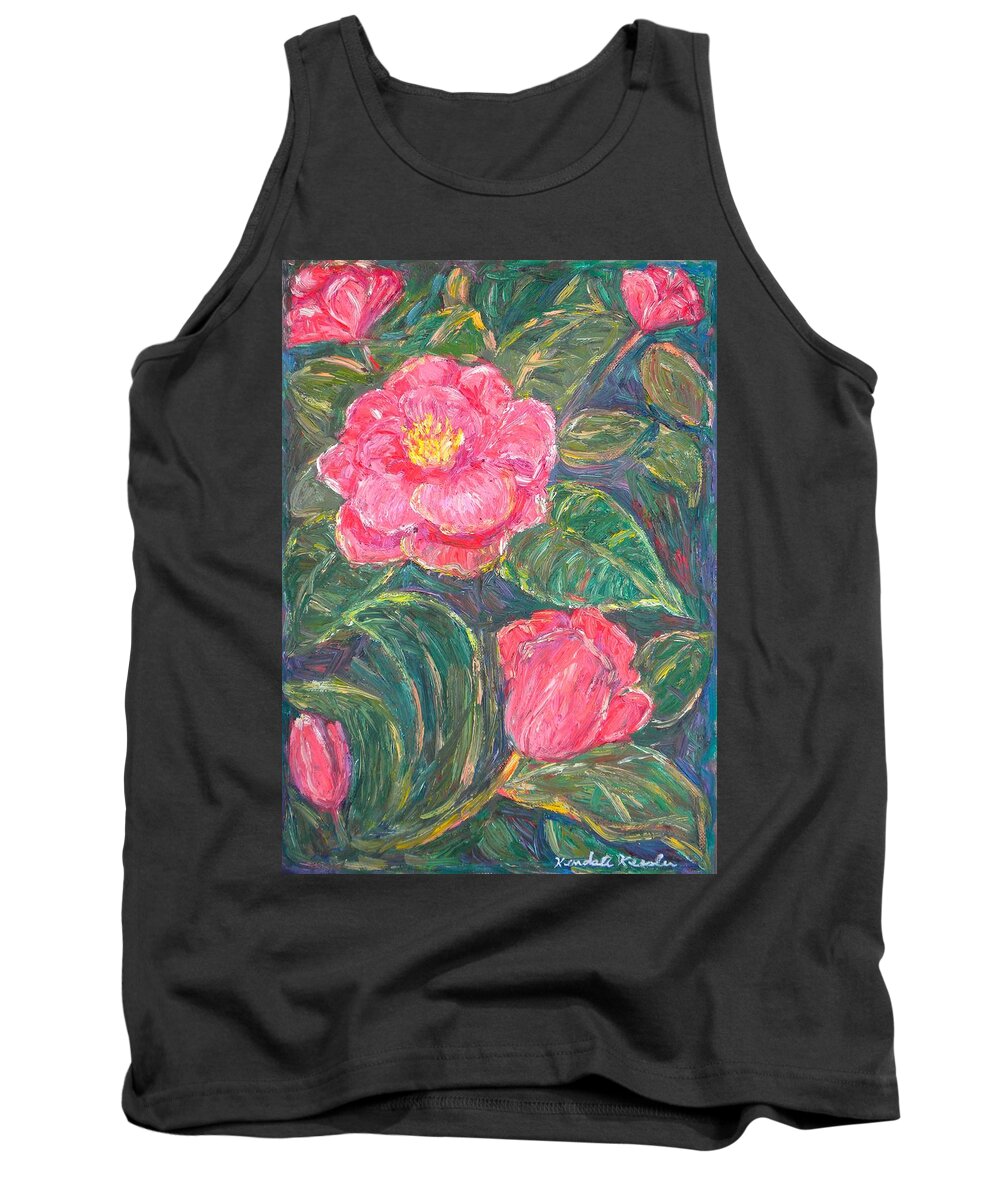  Impressionism Tank Top featuring the painting Camellias by Kendall Kessler
