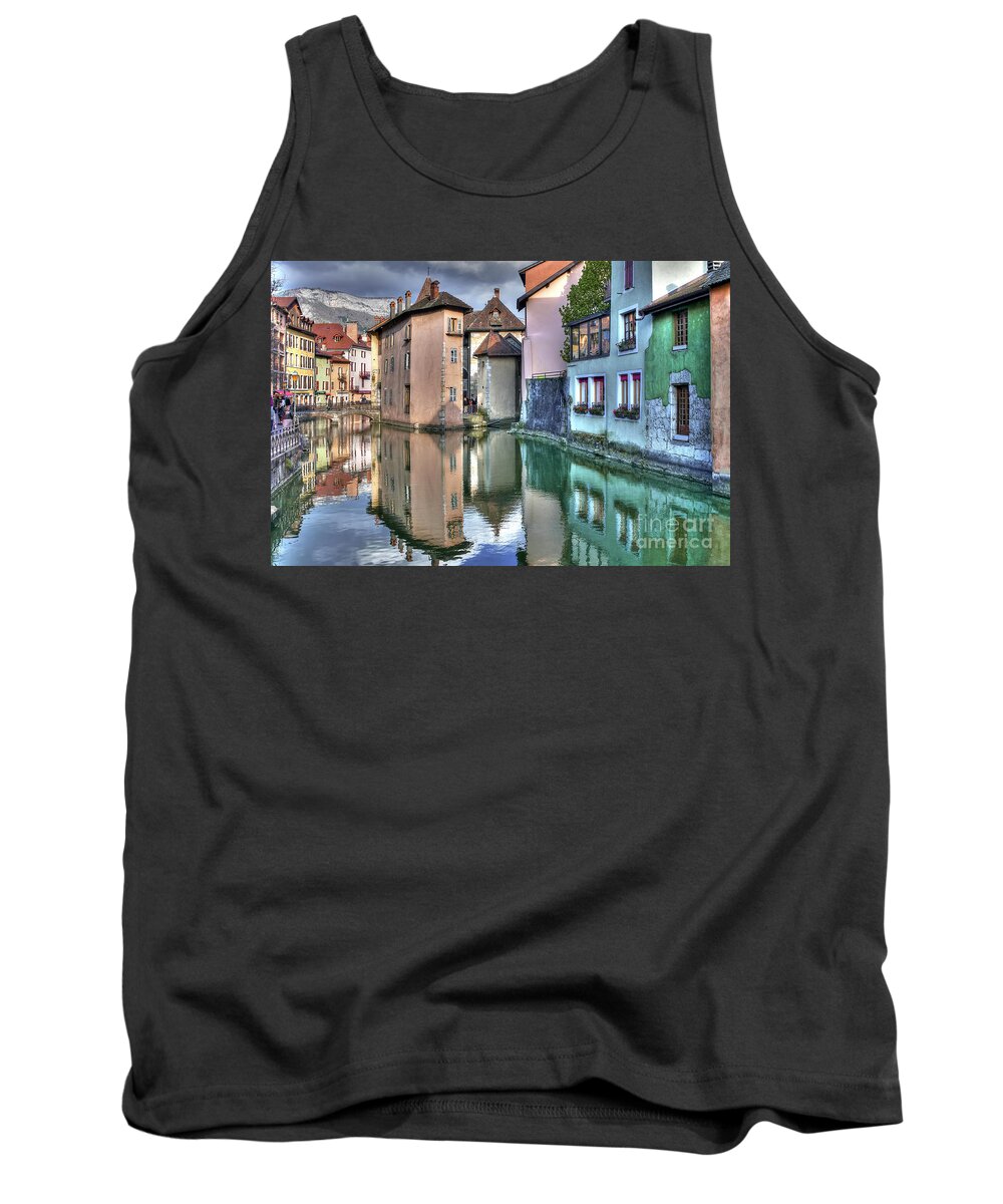 France Tank Top featuring the photograph Canal du Thiou - Annecy - Haute Savoie - France by Paolo Signorini