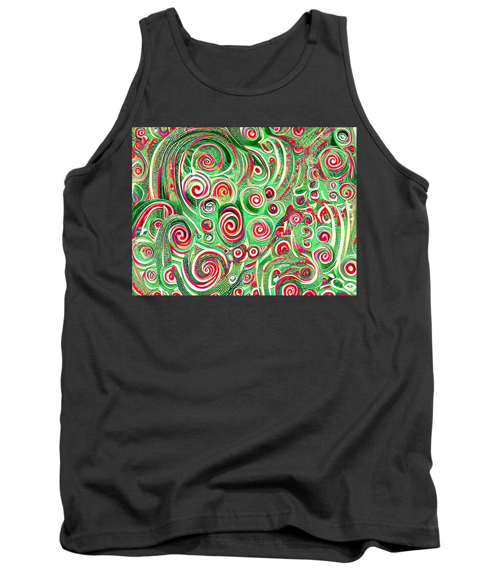 Abstract Ai Tank Top featuring the digital art Candy Canes by Fred Moore