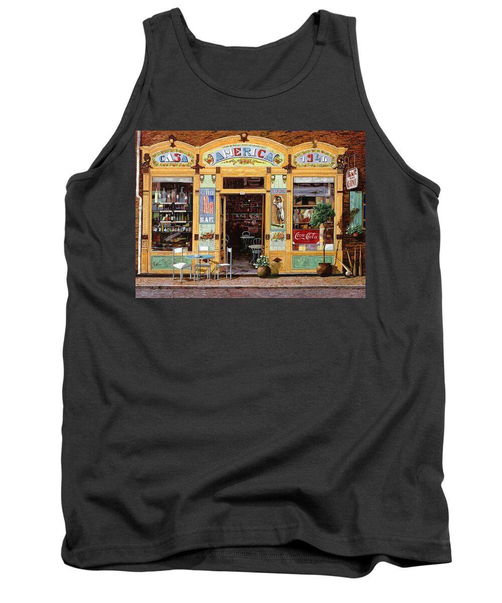 Coffe Shop Tank Top featuring the painting Casa America 1946 by Guido Borelli