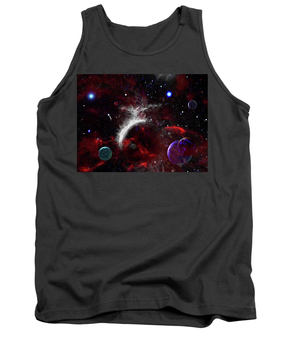  Tank Top featuring the digital art Cataclysm of Planets by Don White Artdreamer