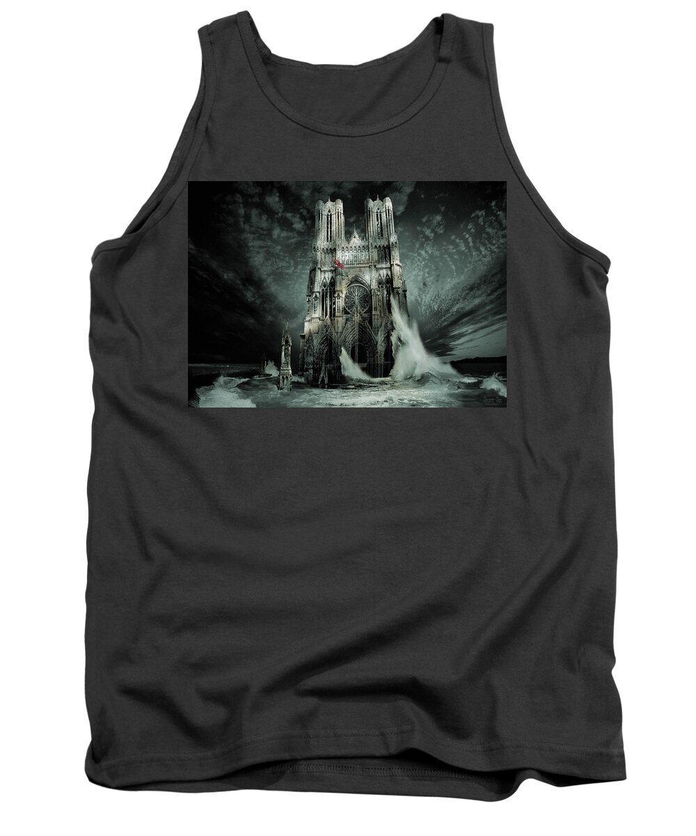 Reims Tank Top featuring the digital art Cathedral of Notre-Dame, Our Lady Reims by George Grie