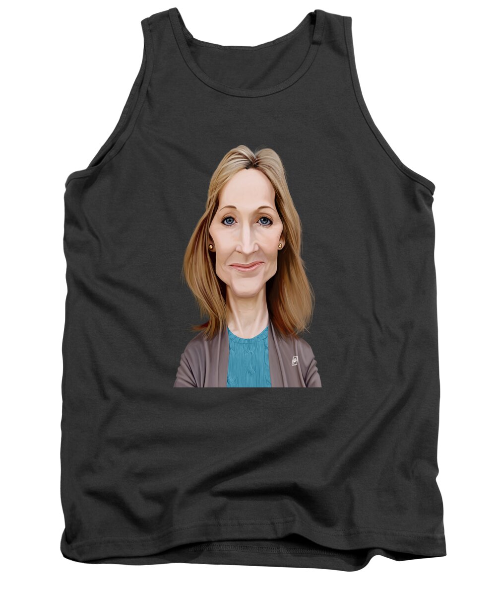 Illustration Tank Top featuring the digital art Celebrity Sunday - J.K.Rowling by Rob Snow