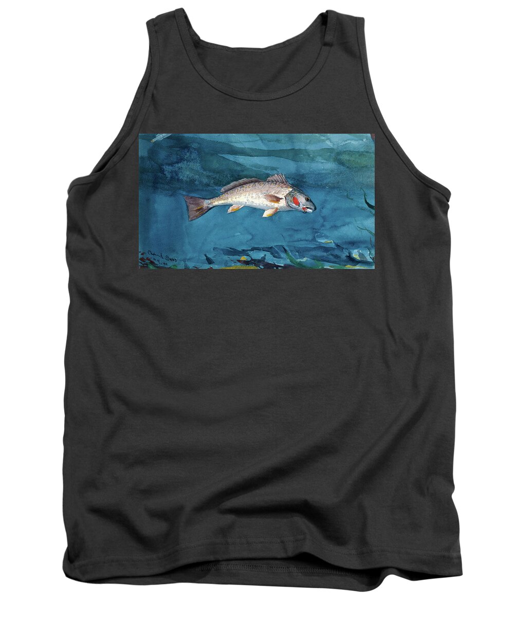 Winslow Homer Tank Top featuring the painting Channel Bass, c. 1904 by Winslow Homer