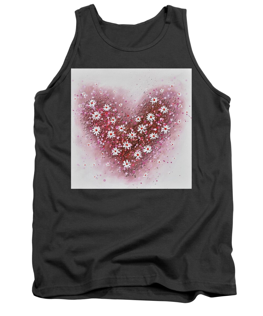 Heart Tank Top featuring the painting Cherished by Amanda Dagg