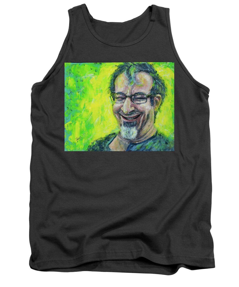 Acrylic Tank Top featuring the painting Chicken Man by Robert FERD Frank