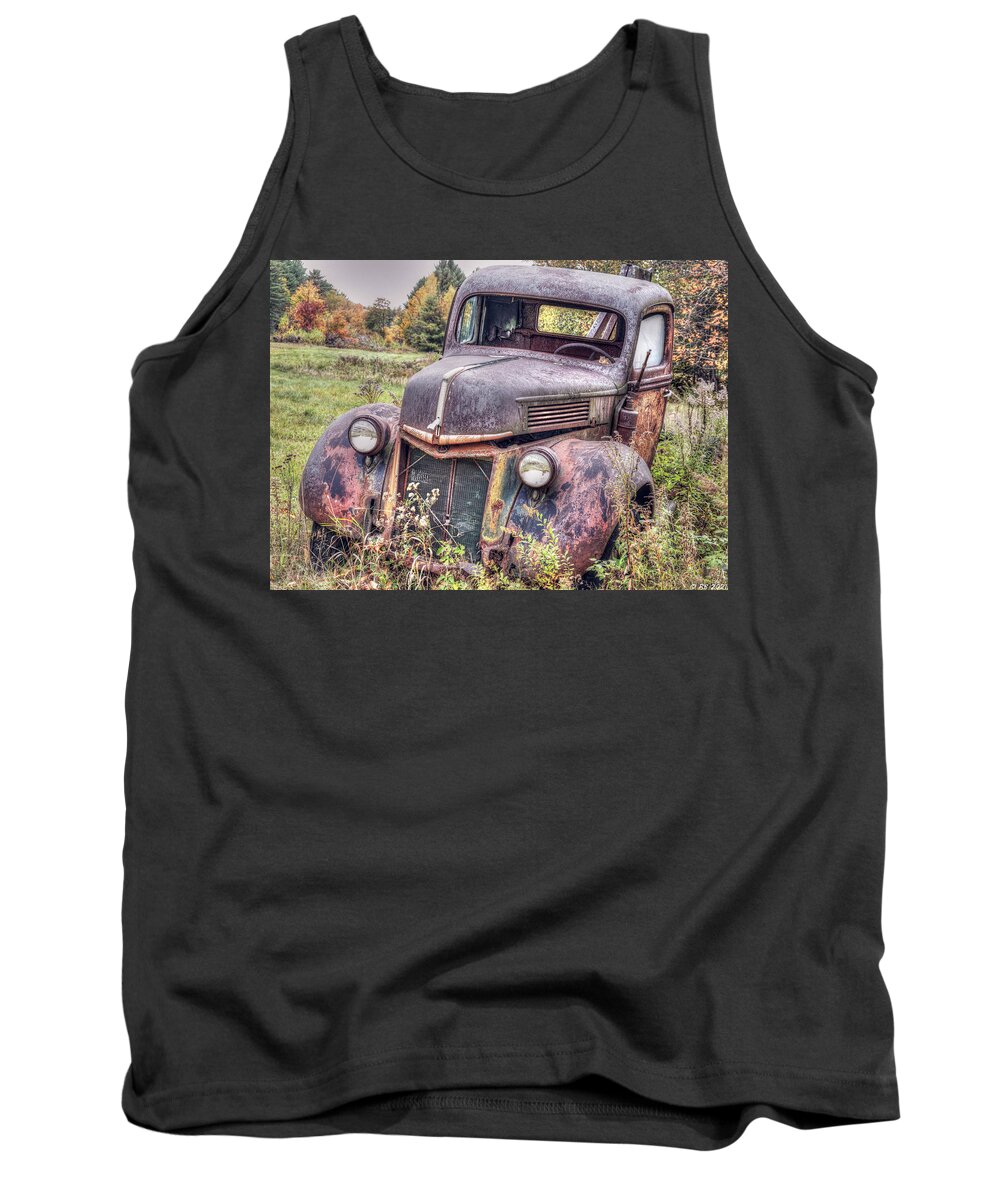 Abandoned Tank Top featuring the photograph Chipmunk Takes the Autumn Wheel by Richard Bean
