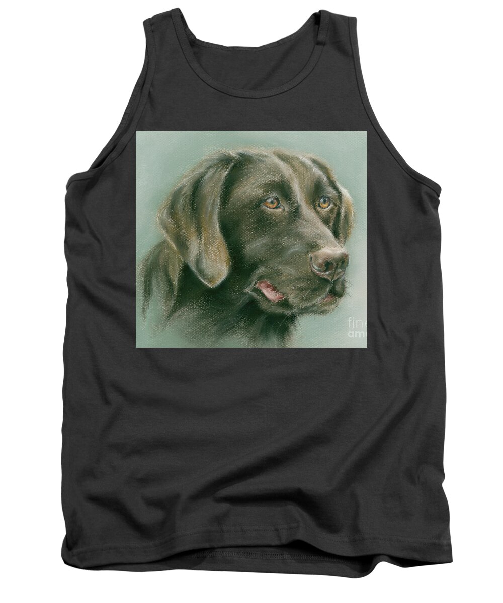 Dog Tank Top featuring the painting Chocolate Labrador Retriever Dog by MM Anderson