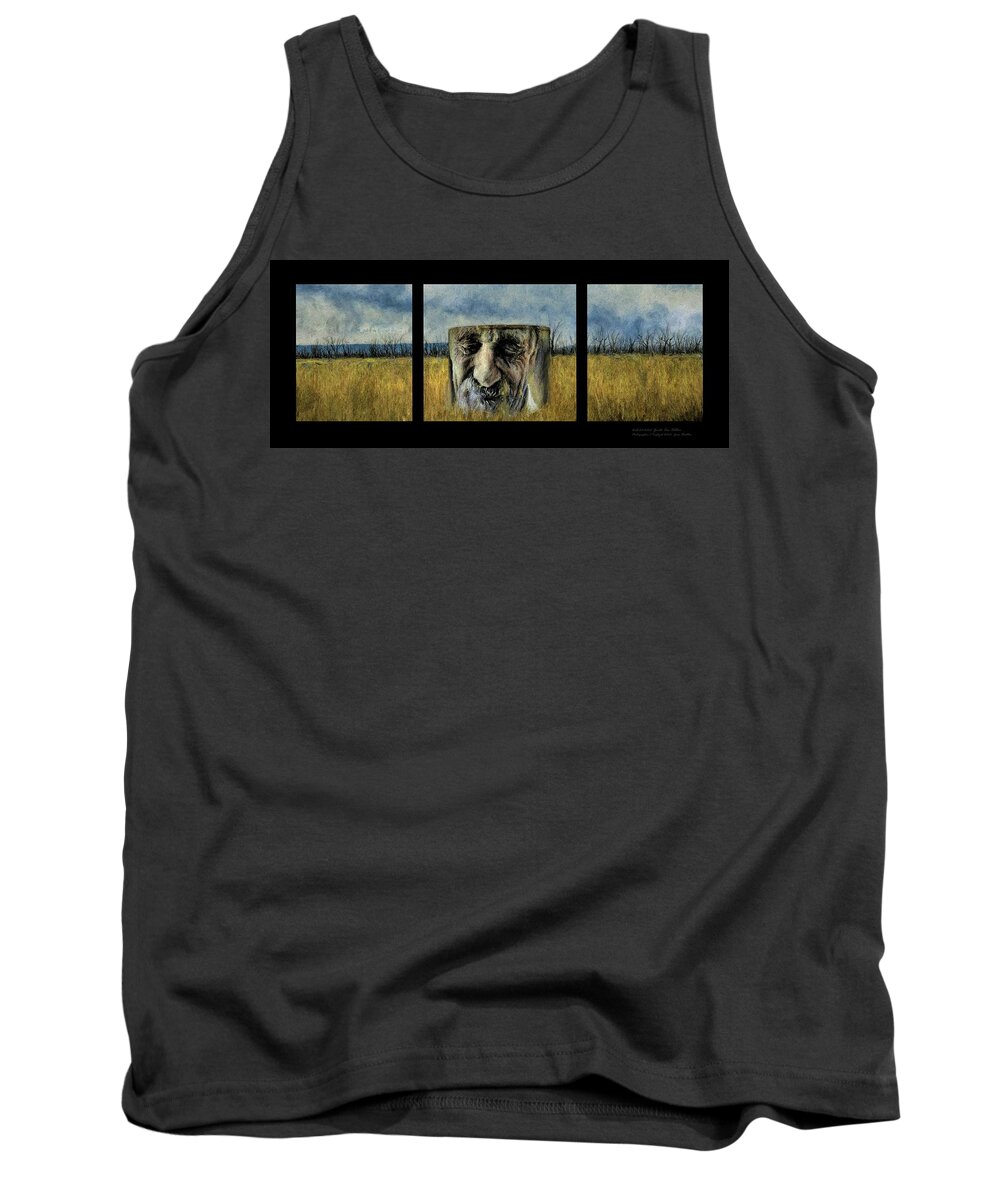Face Tank Top featuring the mixed media Circle of Life Winton Wetlands Water Tank by Joan Stratton