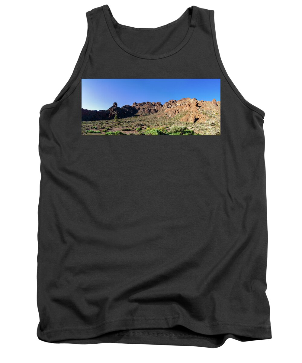 Mountains Tank Top featuring the photograph Clear blue sky above the Teide National Park by Sun Travels
