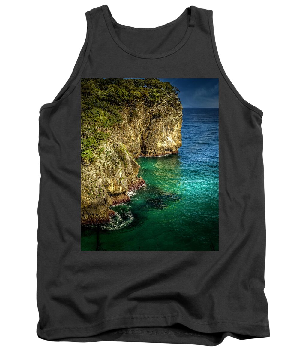 Sunset Tank Top featuring the photograph Cliff in Sunset by Karlaage Isaksen