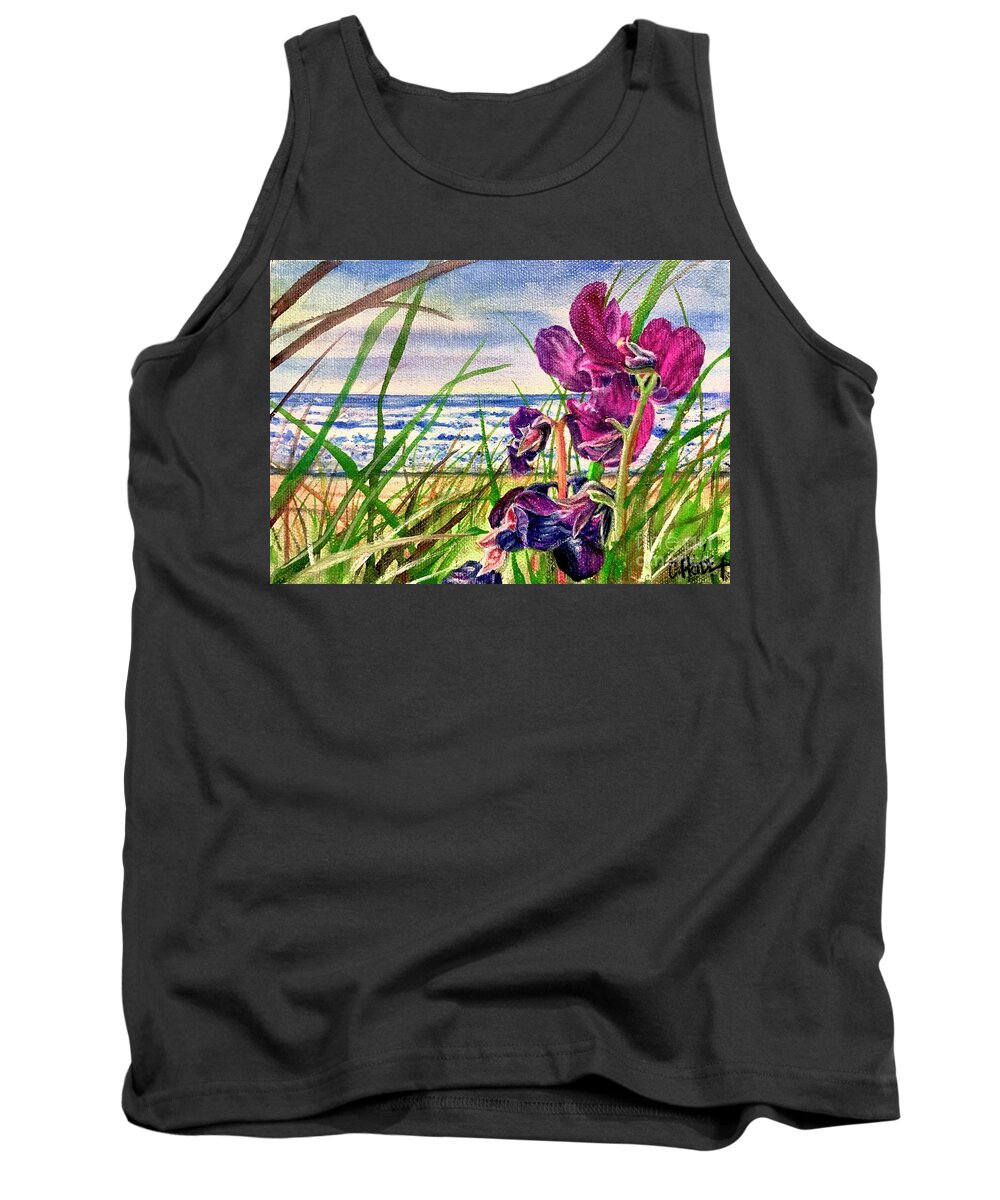 Cynthia Pride Watercolor Paintings Tank Top featuring the painting Coastal Beauty by Cynthia Pride