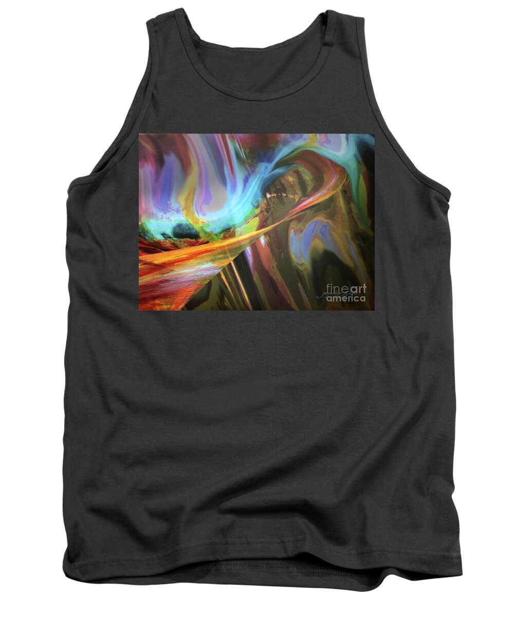 Abstract Tank Top featuring the mixed media Into Consciousness by Jacqueline Shuler