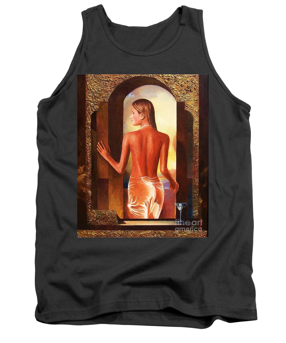 Nudes Tank Top featuring the painting Come To Me by Sinisa Saratlic