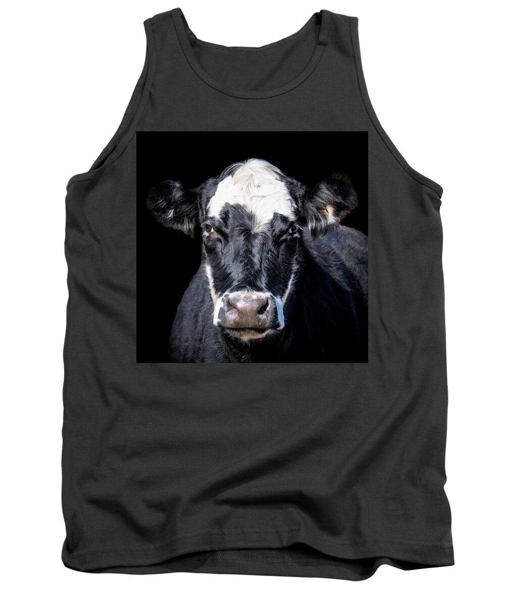 Cow Tank Top featuring the photograph Cookie the Cow by Cheri Freeman