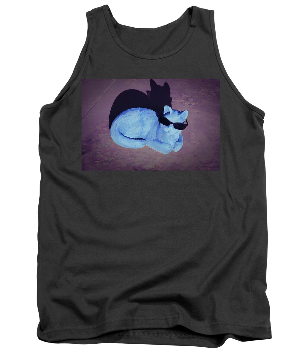 Cat Tank Top featuring the photograph Cool Cat by Aimee L Maher ALM GALLERY
