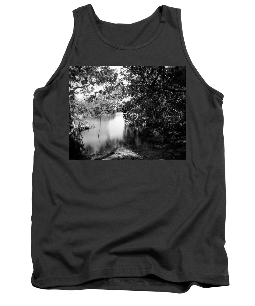 Black Tank Top featuring the photograph Pinhole Coot Bay pond-1- Everglades by Rudy Umans