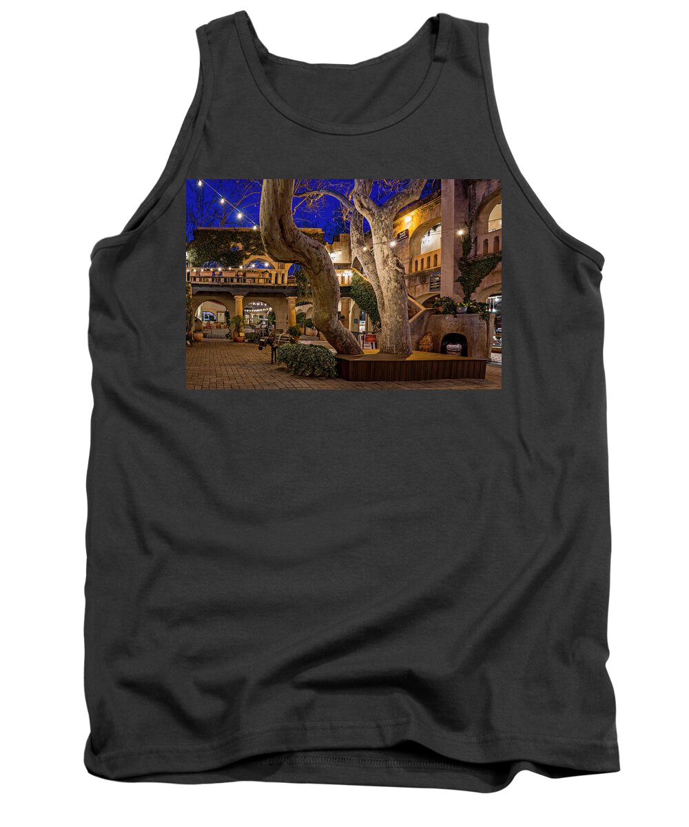  Tank Top featuring the photograph Courtyard at Night by Al Judge