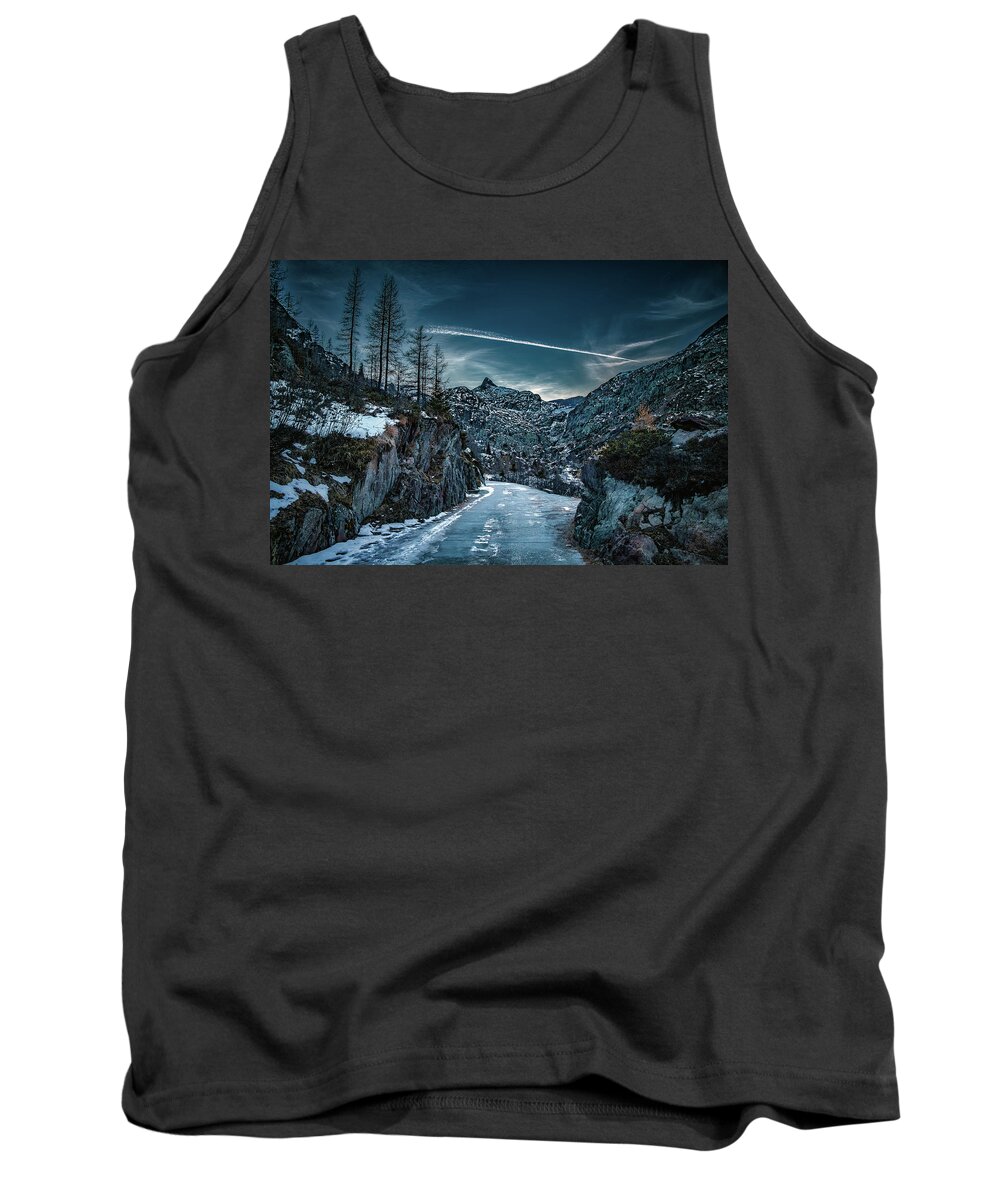 Alpine Forest Tank Top featuring the photograph Crepuscular Transition by Benoit Bruchez