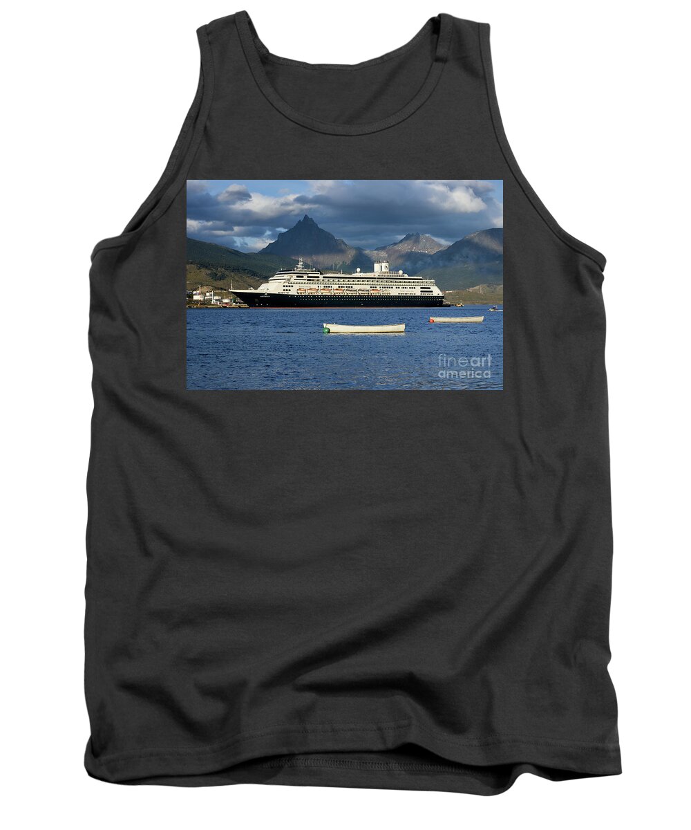 Sunset Tank Top featuring the photograph Cruise ship MS Amsterdam by Matteo Del Grosso