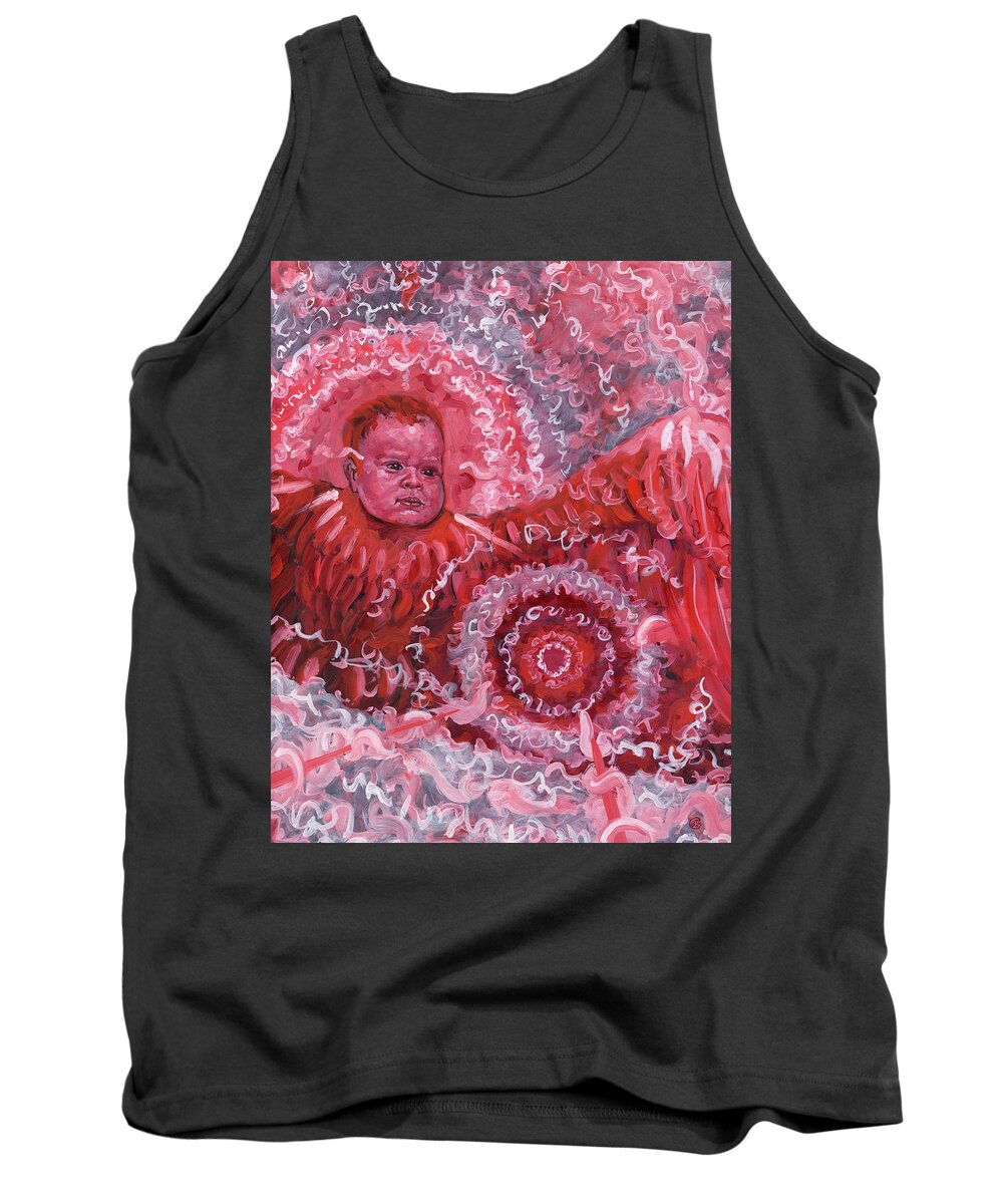 Cupid Tank Top featuring the painting Cupid's Flower of Light by Gary Nicholson