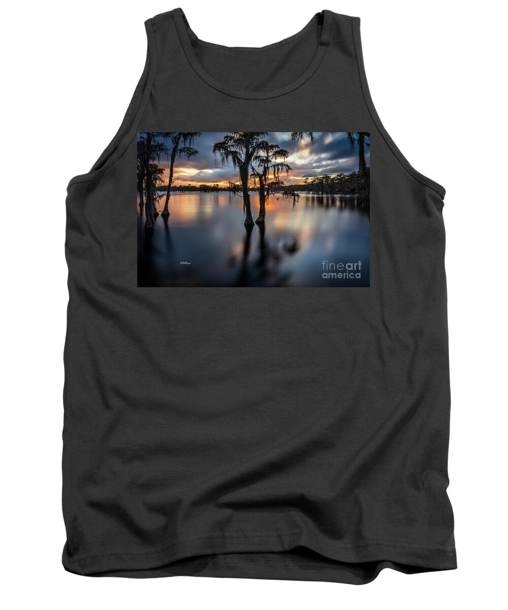 Sunsets Tank Top featuring the photograph Cypress Lake Sunset by DB Hayes