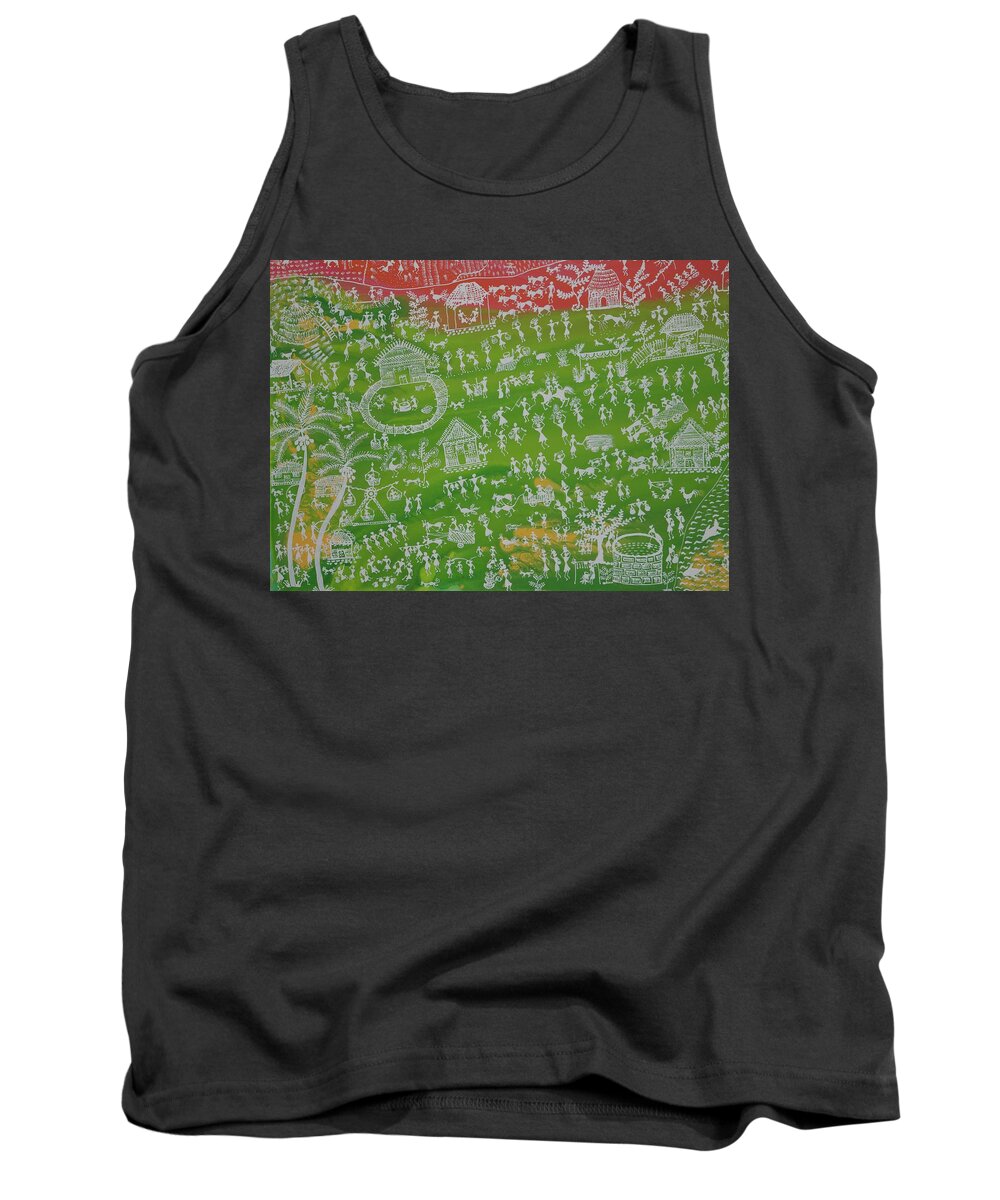 Red Tank Top featuring the painting Life is Beautiful IV by Bnte Creations