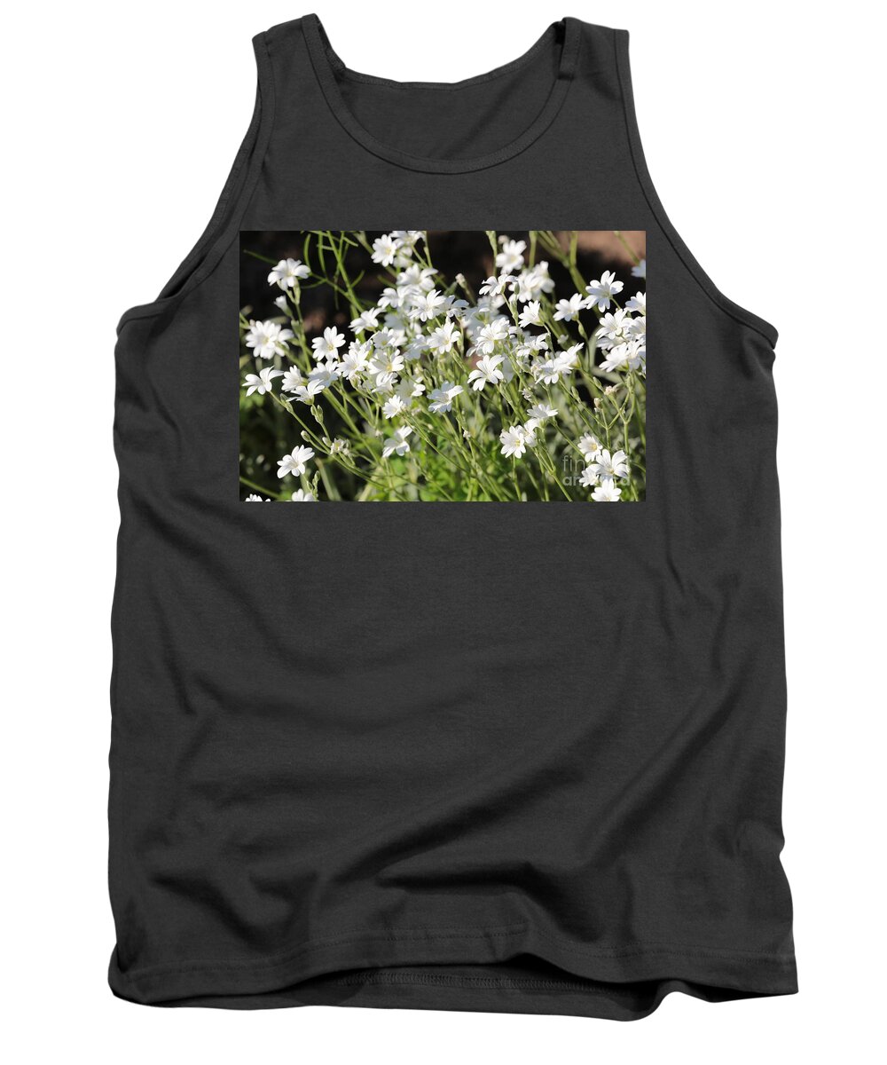 White Flowers Tank Top featuring the photograph Dainty White Flowers by Carol Groenen
